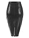 Doublju Women Slim Fit Faux Leather Pencil Midi Skirt