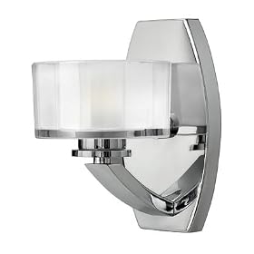 Hinkley Meridian 5590CM Small Glass 1 Light 50 watt (8"H x 5"W) Sconce Lighting in Chrome