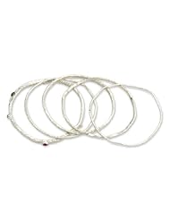 Moonstone and amethyst bangle bracelets, Free Spirit (set of 5)
