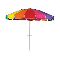 8 Foot Deluxe Beach Umbrella Combo Set - Includes Easy Go Storage Bag - UPF 50+ Sun Protection