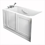 American Standard 2651.110.SLW 26-Inch by 51-Inch Walk-In Bath Soaker, Left Side Drain, White