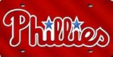 Philadelphia Phillies Laser Cut Red License Plate