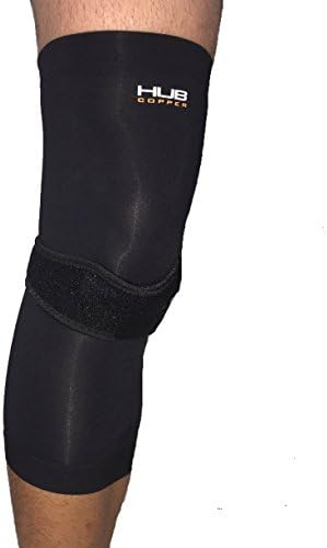 Knee Pain System Solution Pack. Includes (1) Copper Compression Knee Sleeve, (1) Patella/Jumper/Runner's Knee Strap, and (1) Free Sport Sackpack (Medium)