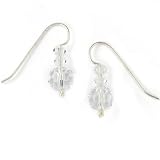 Silver Tone Clear Crystal Trio Drop Earrings