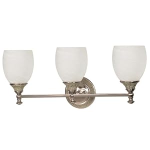Nuvo Lighting 60 2483 Milano 3-Light Vanity with Alabaster Swirl Glass, Brushed Nickel by Nuvo