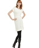 Planet Gold Sweater Scoop Neck Short Sleeve Cable Knit Tie Tunic Black L