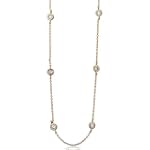 14k Gold Vermeil Cubic Zirconia CZ By The Yard Necklace Chain 54 inch
