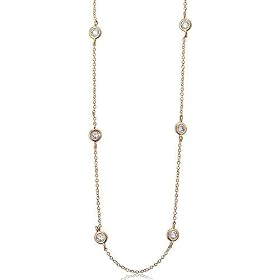 CZ By The Yard Necklace Chain in 14k Gold Vermeil - 16 inch plus 2 inch extension - Ideal Gift For Mother Day, Anniversary, Engagement, Wedding, Birthday, For Her