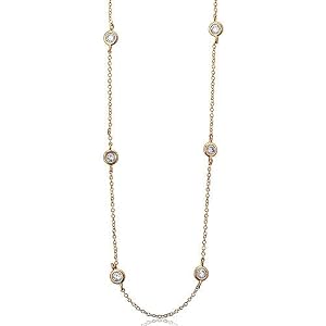 Cubic Zirconia CZ By The Yard Necklace Chain in 14k Gold Vermeil - 54 inch - Ideal Gift For Mother Day, Anniversary, Engagement, Wedding, Birthday, For Her