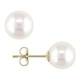 8-8.5 mm Cultured Pearl Earrings in 14k Yellow Gold