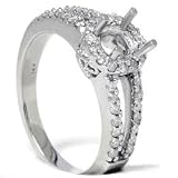 Search : .50CT 14K White Gold Split Shank Round Brilliant Cut Real Diamond Semi Mount Engagement Ring Size 6.5 Resizable (G/H/I)