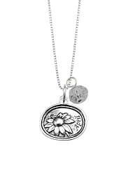 Sterling Silver Necklace with Crystal Accent