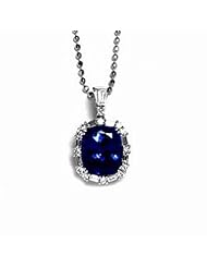 18K White Gold Tanzanite and Diamond Pendant -- LIFETIME WARRANTY