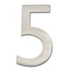 Architectural Mailboxes 3582SN-5 Solid Cast Brass 4-Inch Floating House Number, Satin Nickel "5"