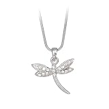 Clear Crystal Dragonfly Pendant Necklace Fashion Jewelry
