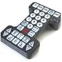 Handicapped Remote Control replaces up to 4 standard remotes and can be used with any combination of TVs, VCRs and cable boxes. Touch-sensitive lighted keypad for operation in the dark. Large �" buttons and bold easy-to-read characters make remote simple to use. Features code retention for easy programming, will not lose information during a battery change. Extra large frame is difficult to misplace and easy to grasp. 5�"W x 8�"L x 2�"D. Latex free.