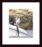 George Bush with Daughter Jenna by John Mottern 11.00X14.00 Framed with Black Wood Frame
