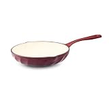 Review Farberware 51753 / Paula Deen 10 Inch Porcelain Skillet with Pouring Spout, Burgundy