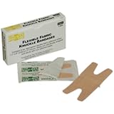 Pac-Kit by First Aid Only 1-009 Fabric Adhesive Light Woven Flexible Knuckle Bandage, 3" Length x 1-1/2" Width (Box of 8)