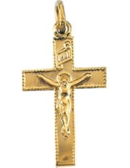 14K Gold Childs Crucifix Pendant