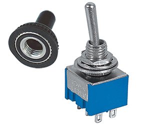 DPDT MINIATURE TOGGLE SWITCH WITH RUBBER BOOT