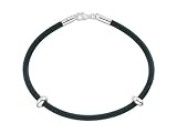 Zable(tm) Sterling Silver 7 inch by 3mm Rubber Bracelet for Bead / Charm