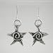 Star and Swirls Dangle Earrings in Sterling Silver, #9223
