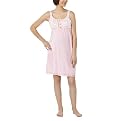 Moody Mamas Maternity Striped Nursing Nightgown - - Pink