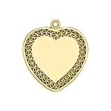 Filigree Engravable Heart Disc Charm