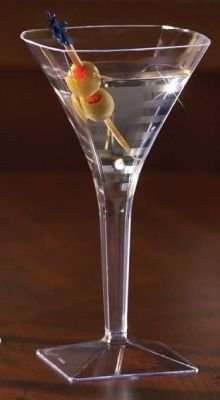 Squares Plastic 8 oz Martini Glasses 6 Per Pack