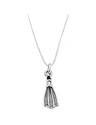 Sterling Silver Double Sided Diver Swimming Flipper Necklace