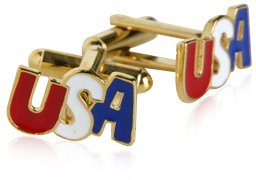 Gold Patriotic USA Cufflinks with Presentation Box