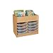 Childs Play Gratnell Hardwood Book and Store Unit with 8 Shallow Tray, 28" Width x 25" Height x 18" Depth