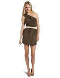 eight sixty Womens Solid Silk One Shoulder Dress