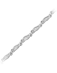 1/3 ct. tw. Journey Diamond 7" Weave Bracelet in Sterling Silver