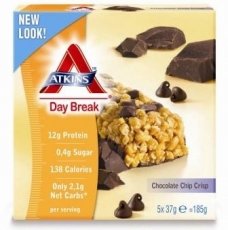Atkins Day Break Chocolate Chip Crisp Bars Pack of 5 x 37g
