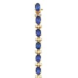14K Yellow Gold Sapphire and Diamond Bracelet