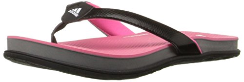 adidas Performance Women's Supercloud Plus Thong W Athletic Sandal,Black/Solar Pink/Grey,10 M US