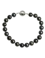 14K White Gold 7.5" "AB" Quality Pearl 8-9mm Natural Color Tahitian Bracelet
