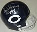 Gale Sayers Autographed/Hand Signed Throwback Chicago Bears Mini Helmet with ROY 65 Inscription