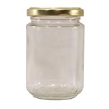 Jam Making and Preserving - 280ml Round Glass Food Jar With Twist Off Lid - Pack Of 6