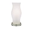 Battery Operated LED Hurricane Lamp with Frosted Glass Vase & Nickel Base