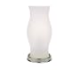 Battery Operated LED Hurricane Lamp with Frosted Glass Vase & Nickel Base