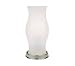 Battery Operated LED Hurricane Lamp with Frosted Glass Vase & Nickel Base