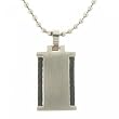 Mens Black Cable Pendant & Necklace in Stainless Steel