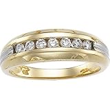 14K Two Tone Gold Men's Diamond Ring