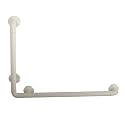 White Safety Bathroom 90 degree Angled Grab Rail 50x74.5cm