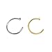(2pcs) 20g Gold & Silver Plated Nose Ring Piercing Hoop 20 Gauge 5/16