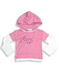 Wild Mango - Girls Long Sleeved Hooded Ribbed Tee, Guava Pink