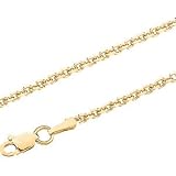 14K Yellow Gold Diamond Cut Cable Chain - 18 inches